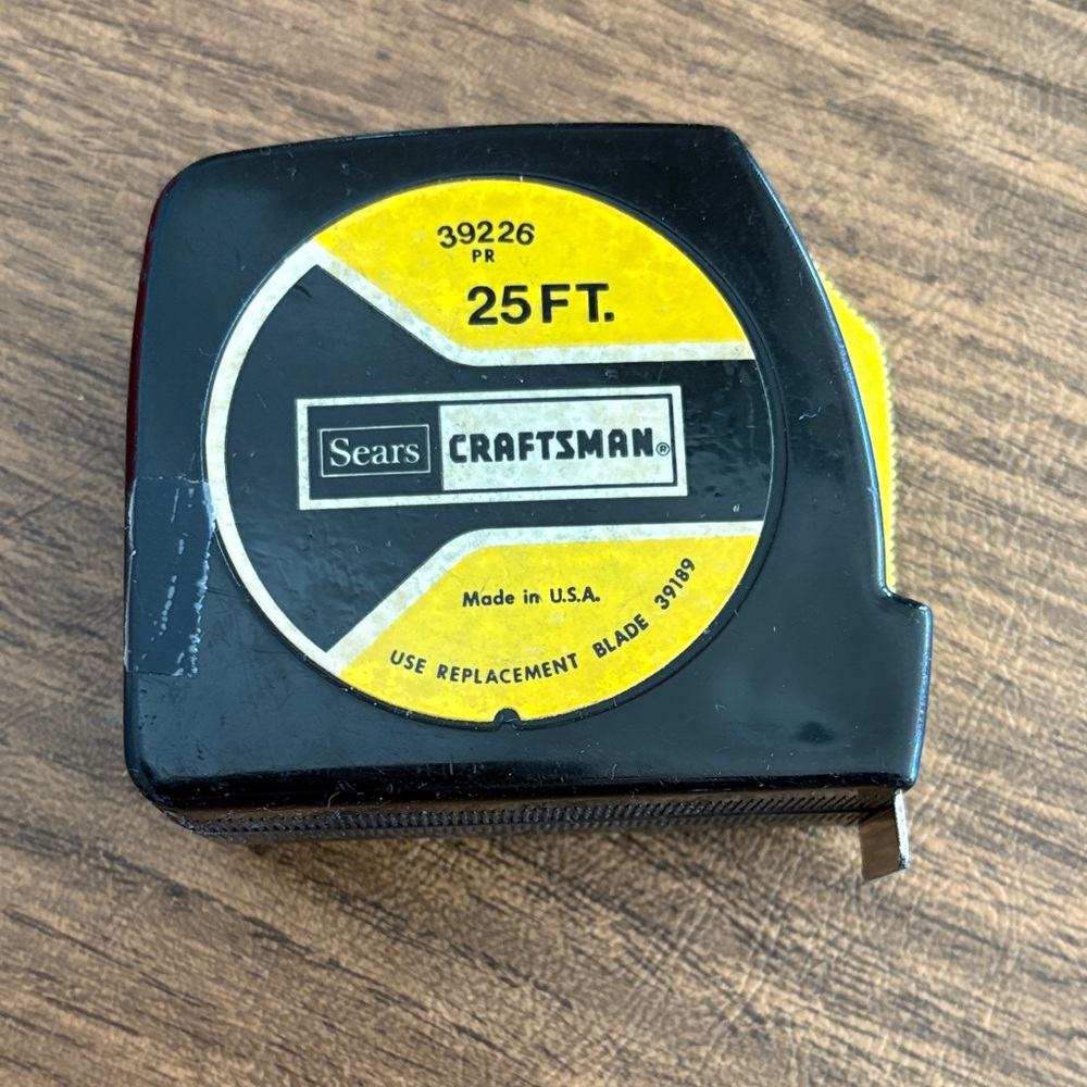 Vintage Sears Craftsman Tape Measure / 25 FT.